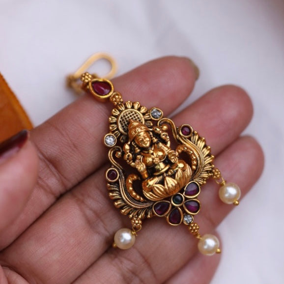 Antique ruby maang tikka 533388