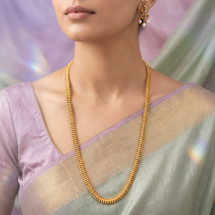 Antique simple long necklace with earrings LL03047