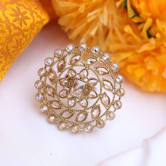 Trendy Antique stone adjustable ring - one size fits all 116554