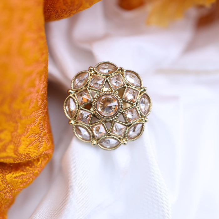 Trendy Antique stone adjustable ring - one size fits all 116558