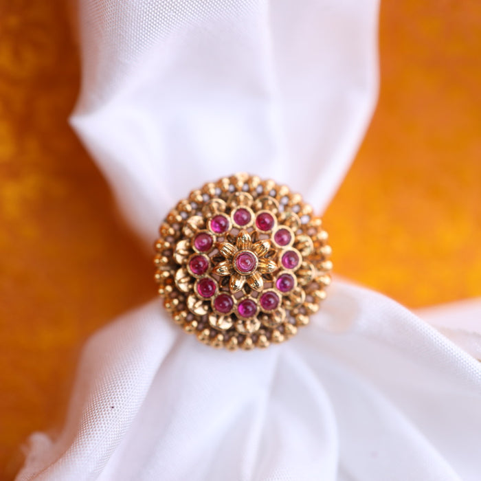 Antique ruby stone adjustable ring - one size fits all 116571