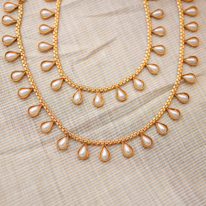 Heritage gold and pearl traditional anklet HAN021