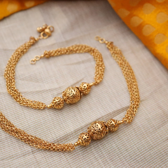 Heritage gold stone simple traditional anklet HAN22