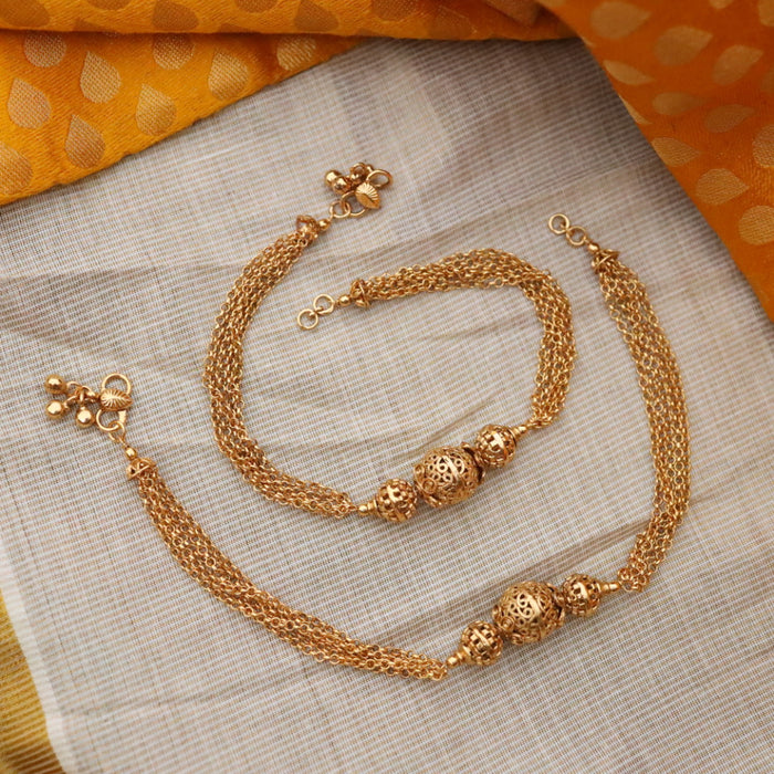 Heritage gold stone simple traditional anklet HAN22