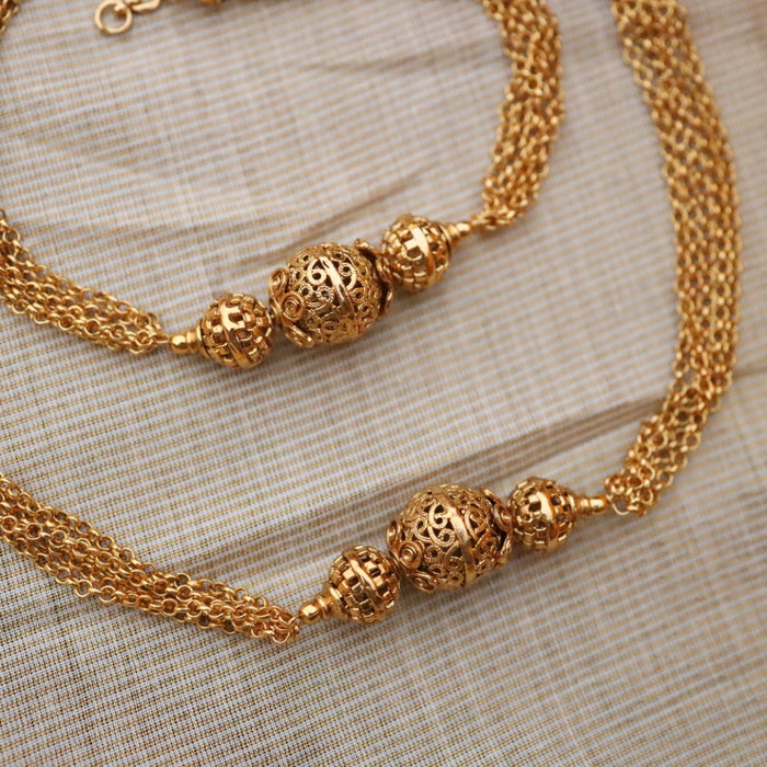 Heritage gold stone simple traditional anklet HAN22