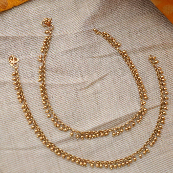 Antique gold traditional anklet AN0015