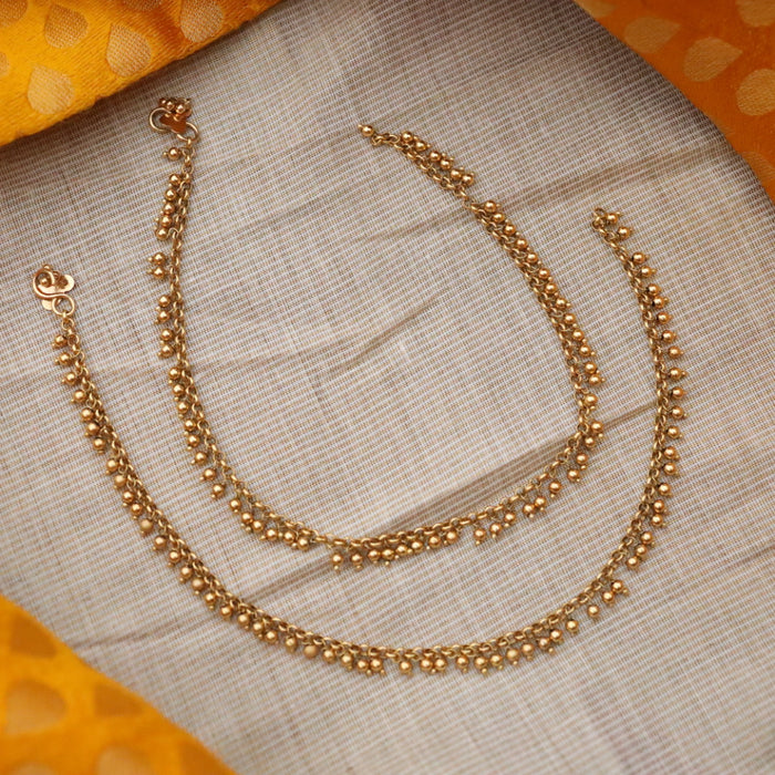 Antique gold traditional anklet AN0015