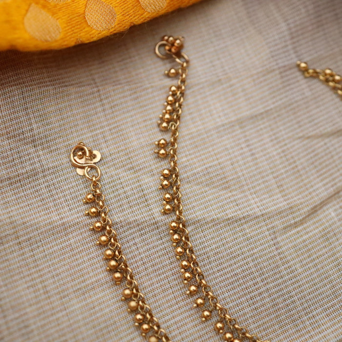 Antique gold traditional anklet AN0015