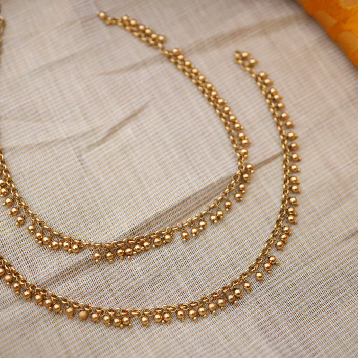 Antique gold traditional anklet AN0015