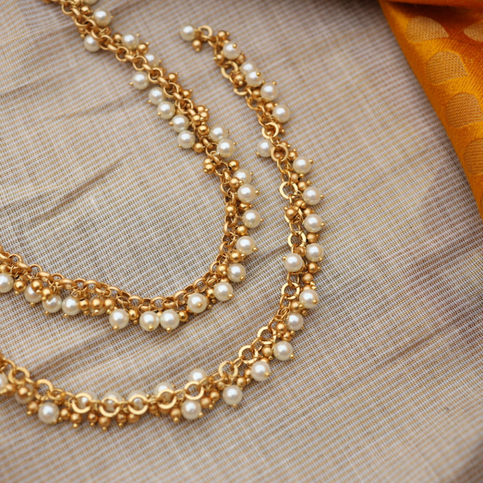 Heritage gold and pearl traditional anklet HAN33