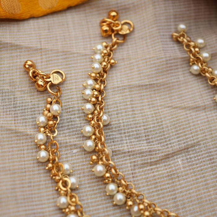 Heritage gold and pearl traditional anklet HAN33