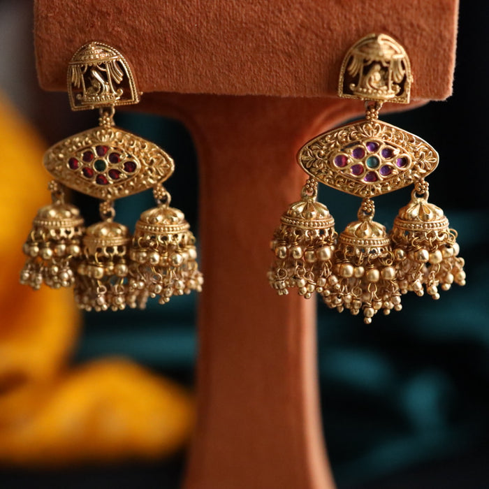 Antique flat jumka earrings 12413