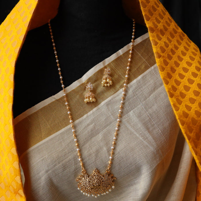 Heritage gold simple padakam necklace with earrings HP006