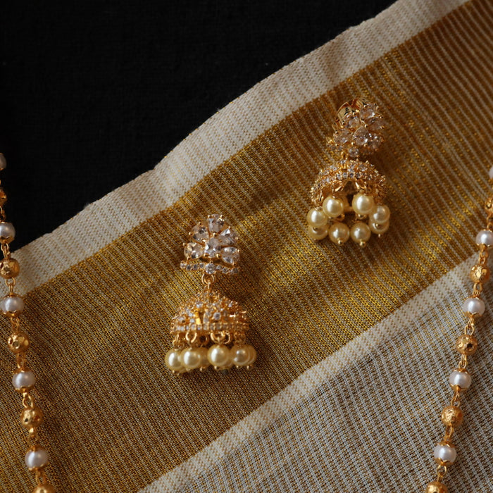 Heritage gold simple padakam necklace with earrings HP006