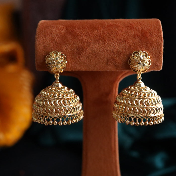 Heritage gold plated jumka earrings 124465