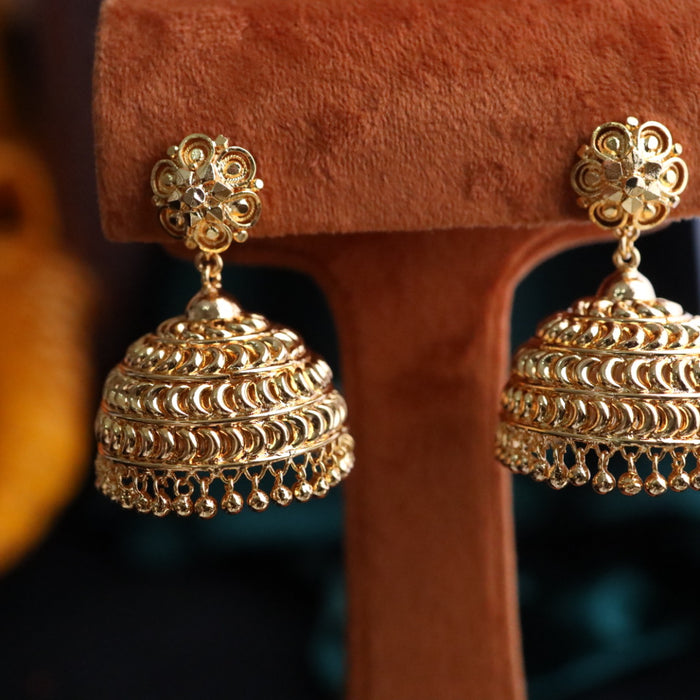 Heritage gold plated jumka earrings 124465