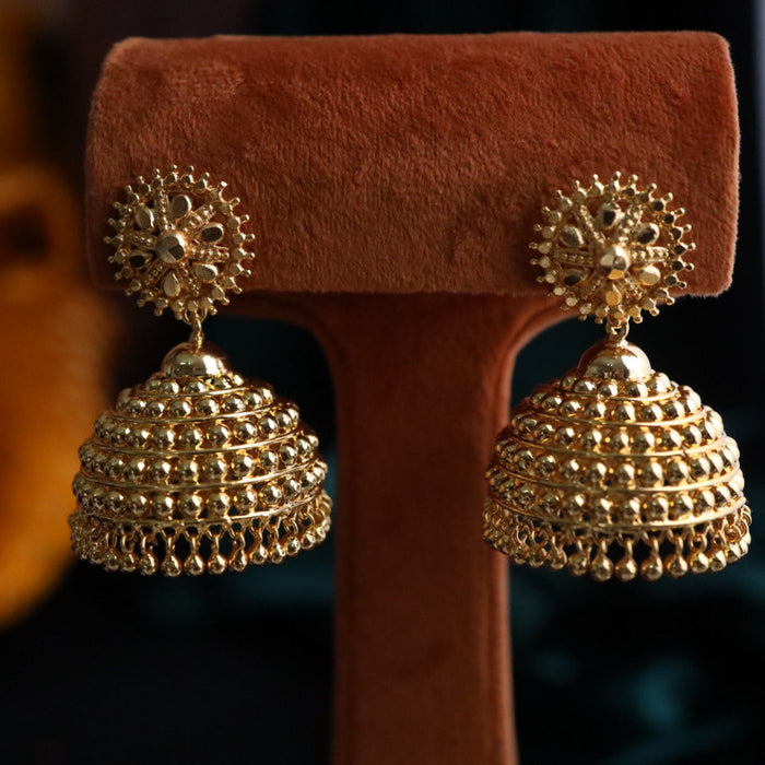 Heritage gold plated jumka earrings 1244555