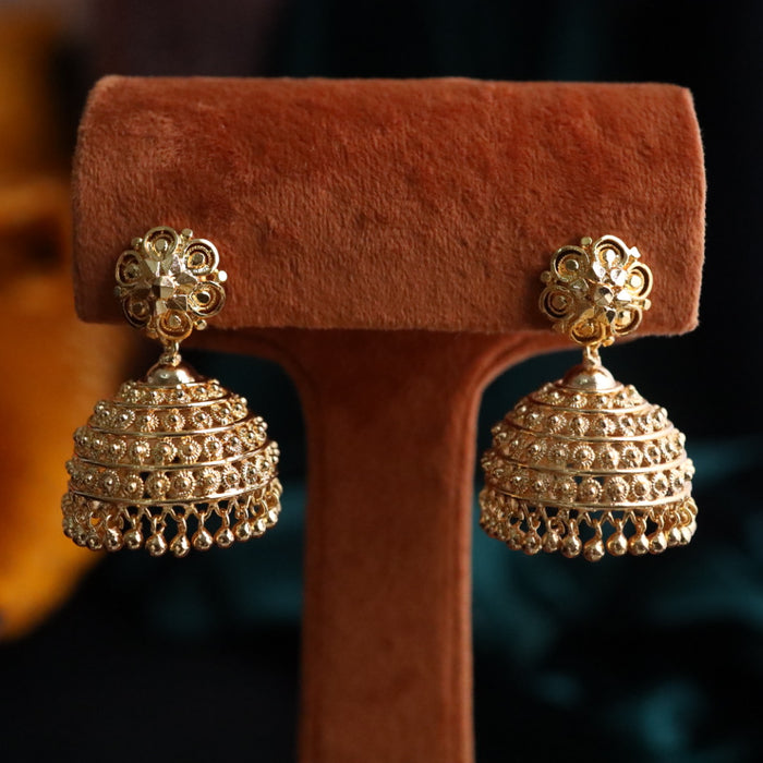Heritage gold plated jumka earrings 124463