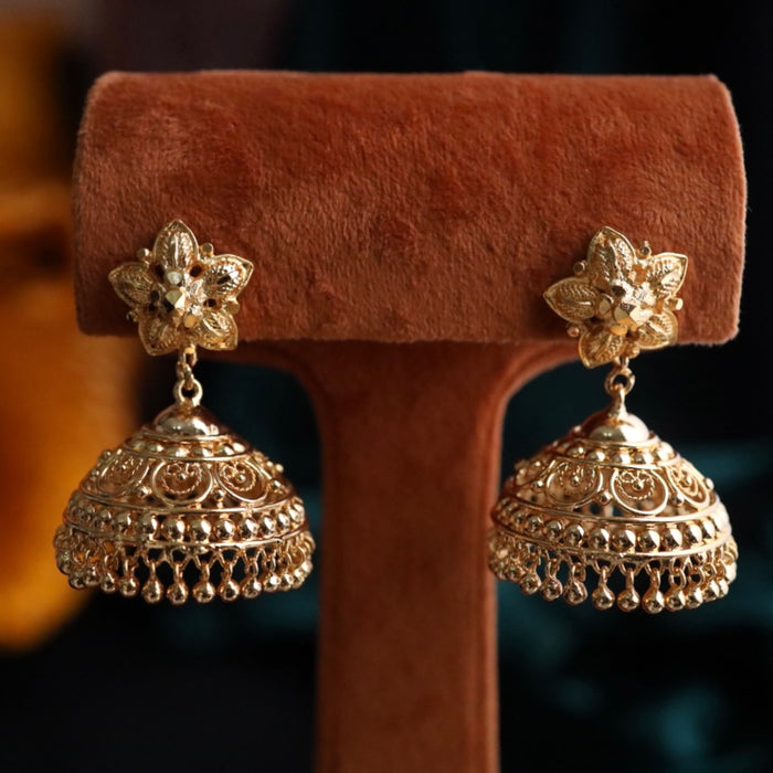 Heritage gold plated jumka earrings 124462