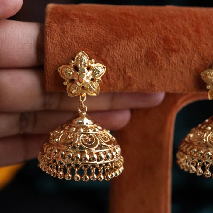 Heritage gold plated jumka earrings 124462