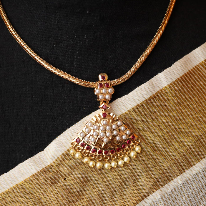 Heritage gold plated short necklace with earrings