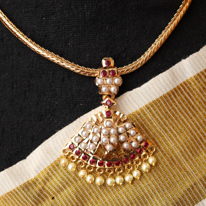 Heritage gold plated short necklace with earrings