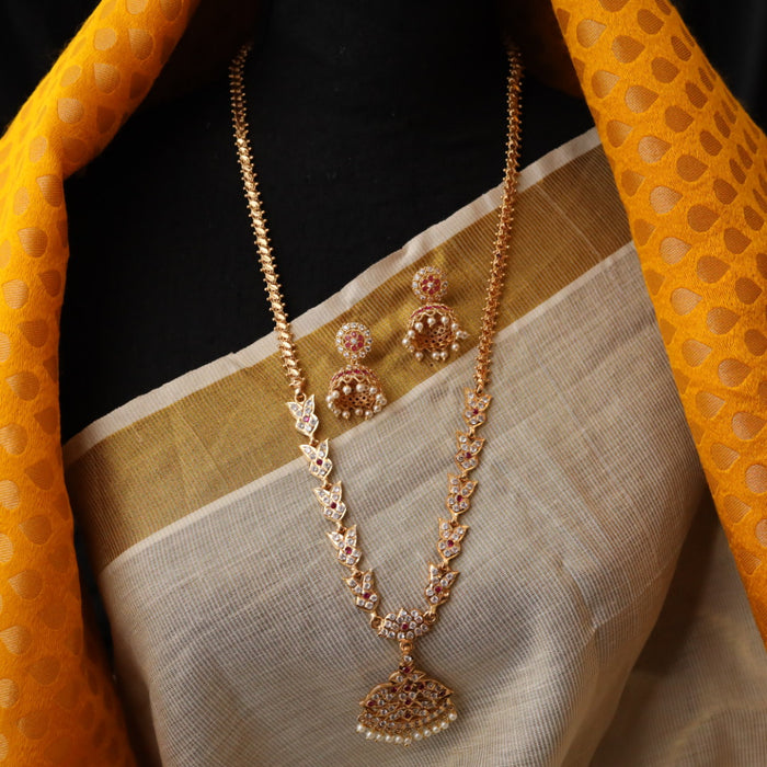 Heritage gold plated necklace with earrings