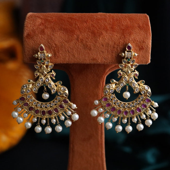 Cz stone flat earrings 124459