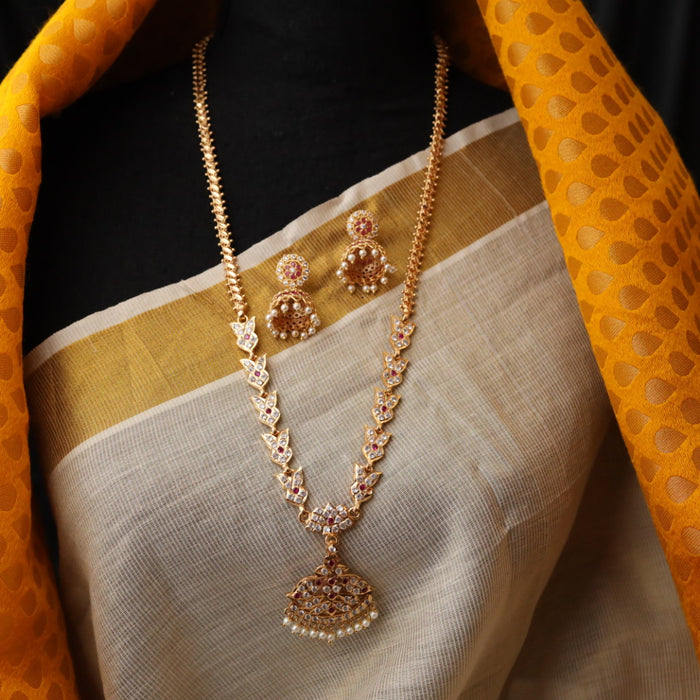 Heritage gold plated necklace with earrings