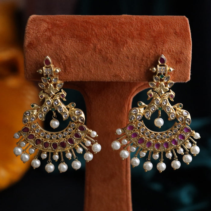 Cz stone flat earrings 124459