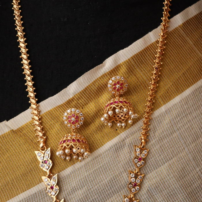 Heritage gold plated necklace with earrings HP013