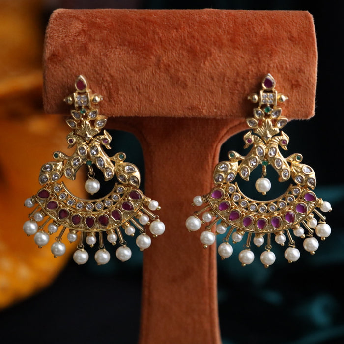 Cz stone flat earrings 124459