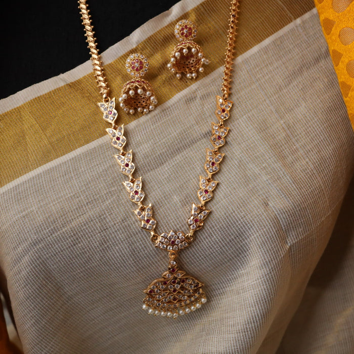 Heritage gold plated necklace with earrings