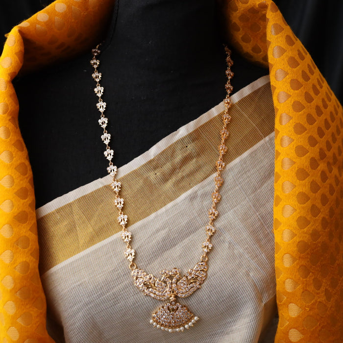 Heritage gold plated white padakam necklace set with earrings HP012