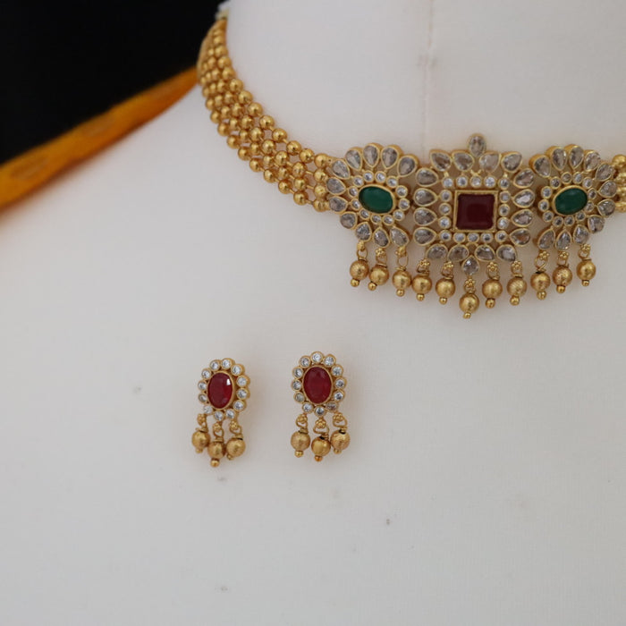 Antique choker necklace with earrings 17702