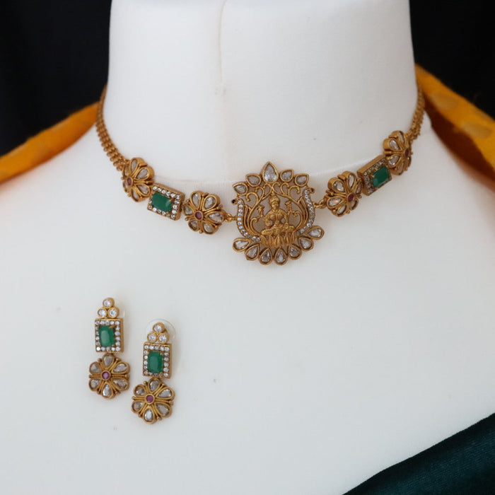 Antique choker necklace with earrings 177001