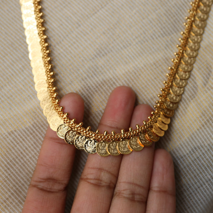 Heritage gold plated coin long necklace HL001