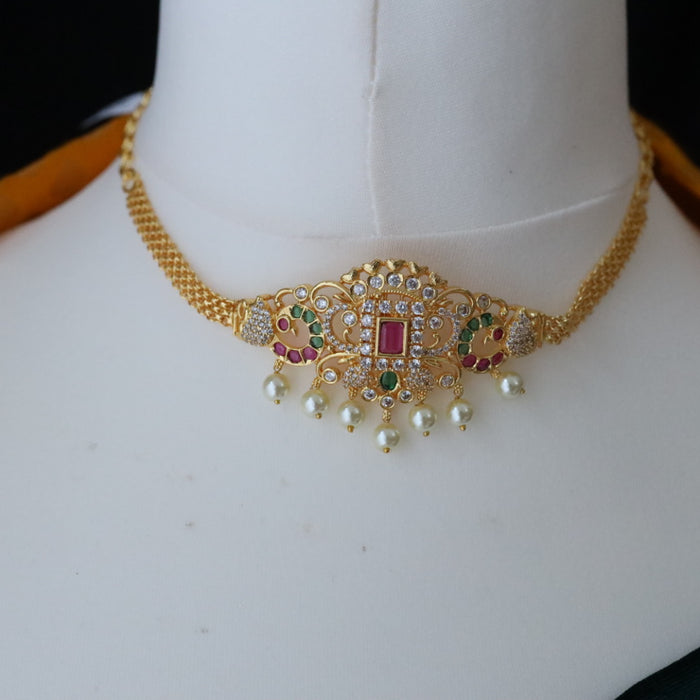 Heritage gold plated choker necklace with earrings 16427