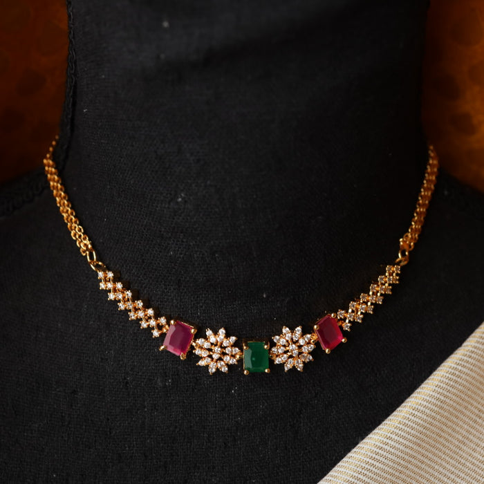 Heritage gold plated ruby stone choker necklace HC001