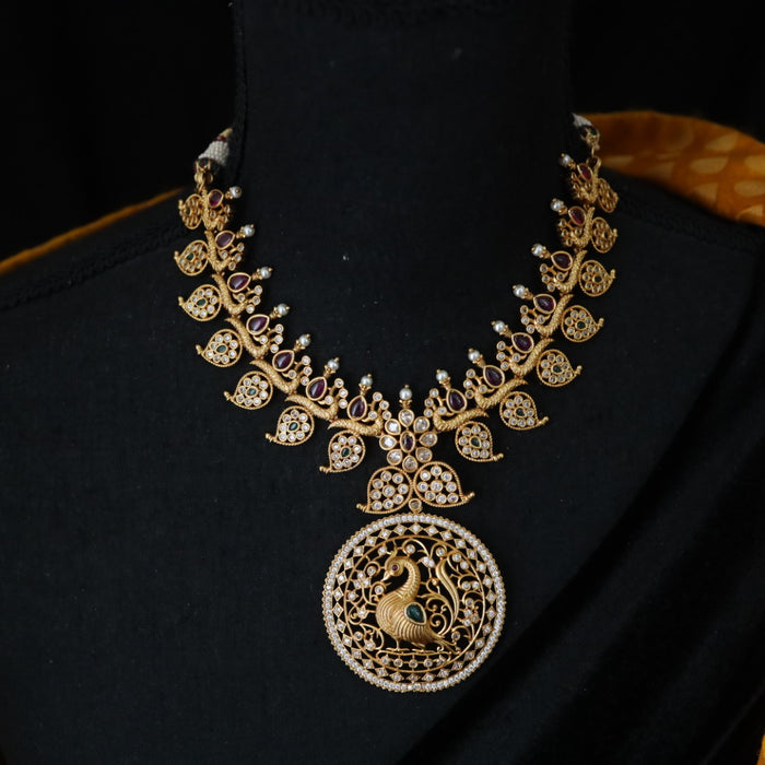 Antique short necklace and earrings13488