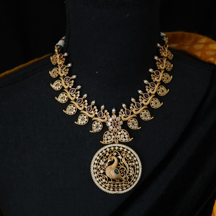 Antique short necklace and earrings13488