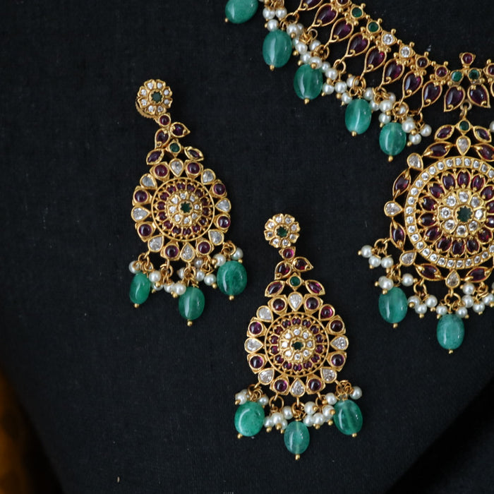 Antique short necklace and earrings 13492543