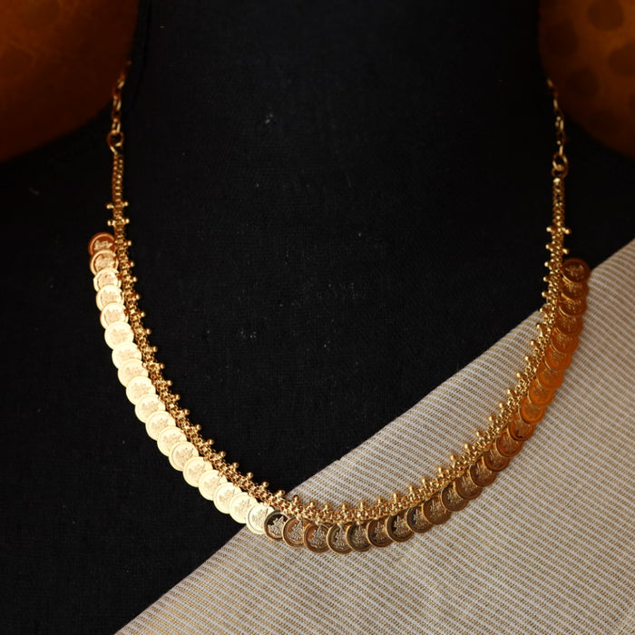 Heritage gold plated coin short necklace with earring H017