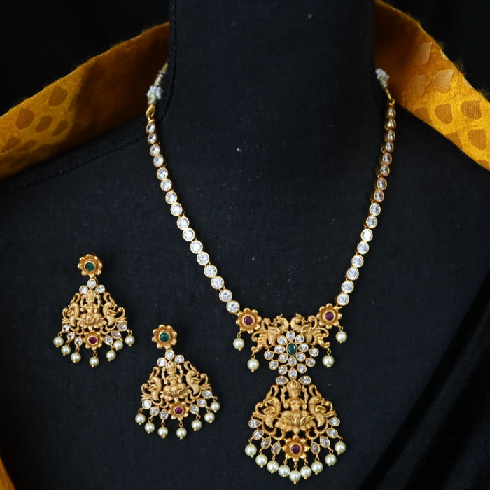 Antique short necklace and earrings 1453