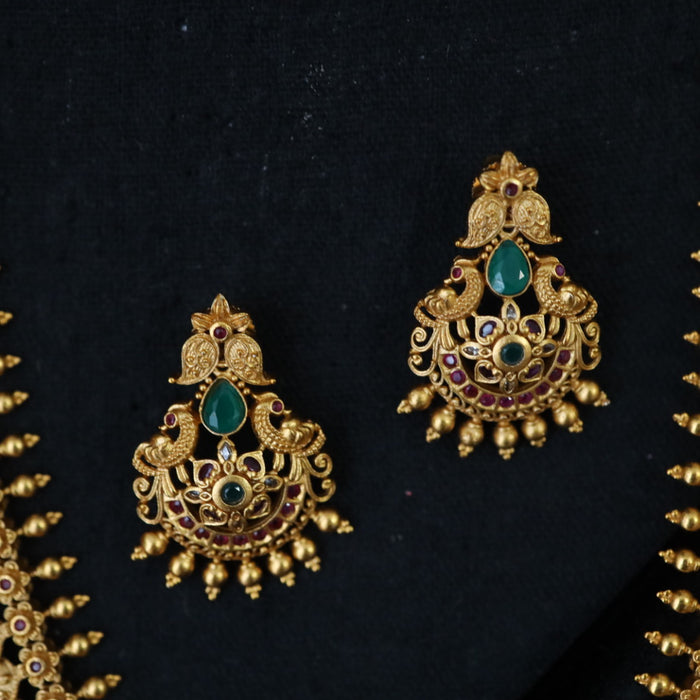 Antique long necklace and earrings 13492