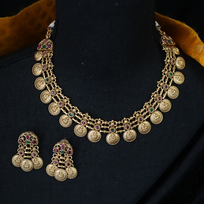 Antique short necklace and earring 1658