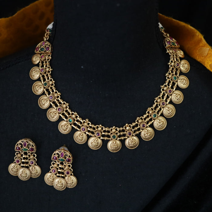 Antique short necklace and earring 1658