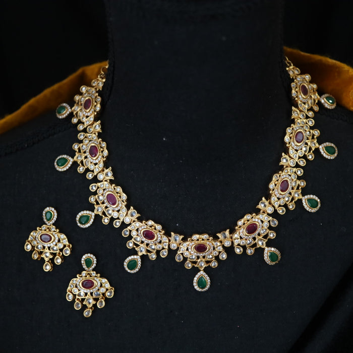 Antique short necklace and earrings 15665