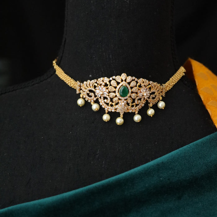 Heritage gold plated choker necklace with earrings 16431