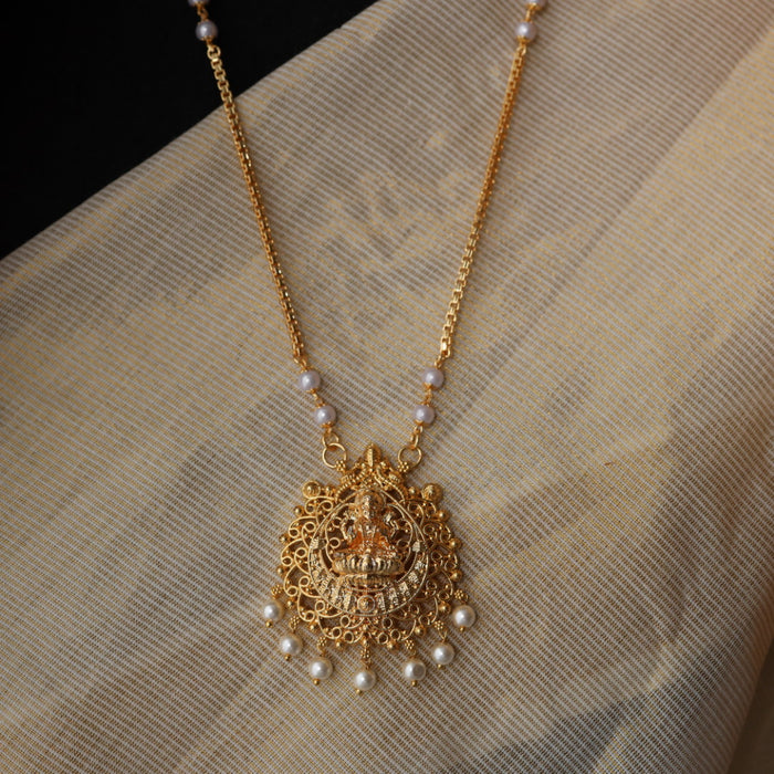 Heritage gold plated temple padakam long chain HP0069